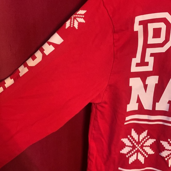 Vs PINK NATION small top red with white logo exclusive long sleeve - Picture 7 of 7